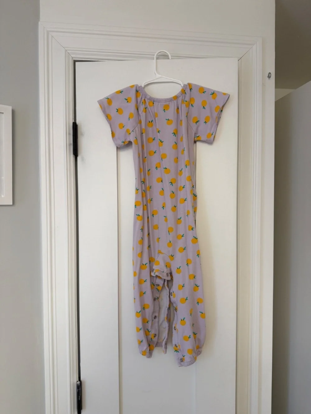 Hannah Andersson Baby Flutter Sleeve Romper in Orange Squeeze 3T - Picture 3 of 5